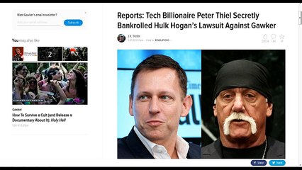 Tech Billionaire Peter Thiel Secretly Bankrolled Hulk Hogan’s Lawsuit Against Gawker