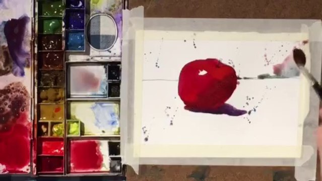 Juicy Red Tomato Painting in Watercolor- by Chris Petri