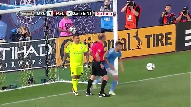 David Villa Penalty Goal - - New York City FC 2-3 Real Salt Lake - 02-06-2016 MLS