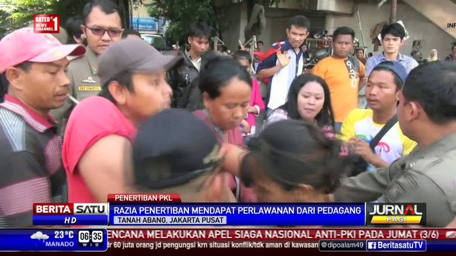 Penertiban PKL Liar di Tanah Abang Diwarnai Ricuh