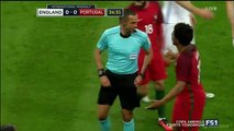 Bruno Alves RED CARD - Kung Fu TACKLE - England vs Portugal 1-0 2016