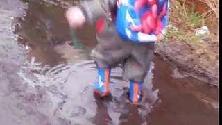 Jumping in a muddy puddle