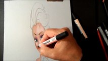 Drawing Elsa from Frozen, Trick Art,  3D Illusion by Vamos