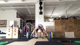 Ádám snatch pull + hang squat snatch, 105kg