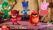 Five little monkeys jumping on the bed nursery song  Peppa pig Pj masks saves her of red angry birds