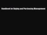 FREEPDFHandbook for Buying and Purchasing ManagementREADONLINE