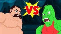 Finger Family Collection _ Crazy Green Gorilla Vs Jumbo Man And More _ Edtelugu