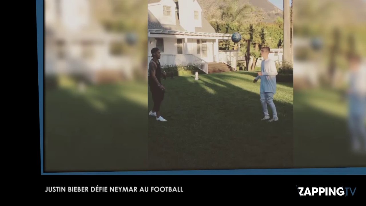 Justin Bieber défie Neymar au football dans son jardin (Vidéo)