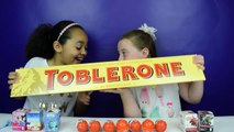 Giant Cadbury Milk Chocolate Toblerone - Kinder Surprise Eggs Toys Surprise | Candy & Sweets Review