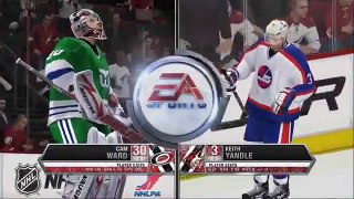 NHL 11 intro displaying the Whalers, Jets, North Stars, and Nordiques jerseys