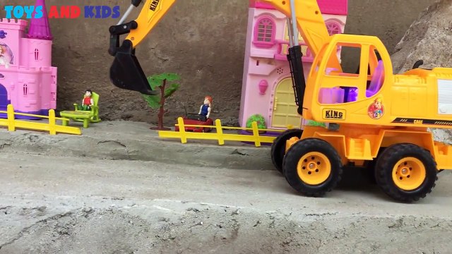 Dump Truck Toy Videos Toys Backhoe Excavator, Crane Truck and Tractor Trucks For Kids Children