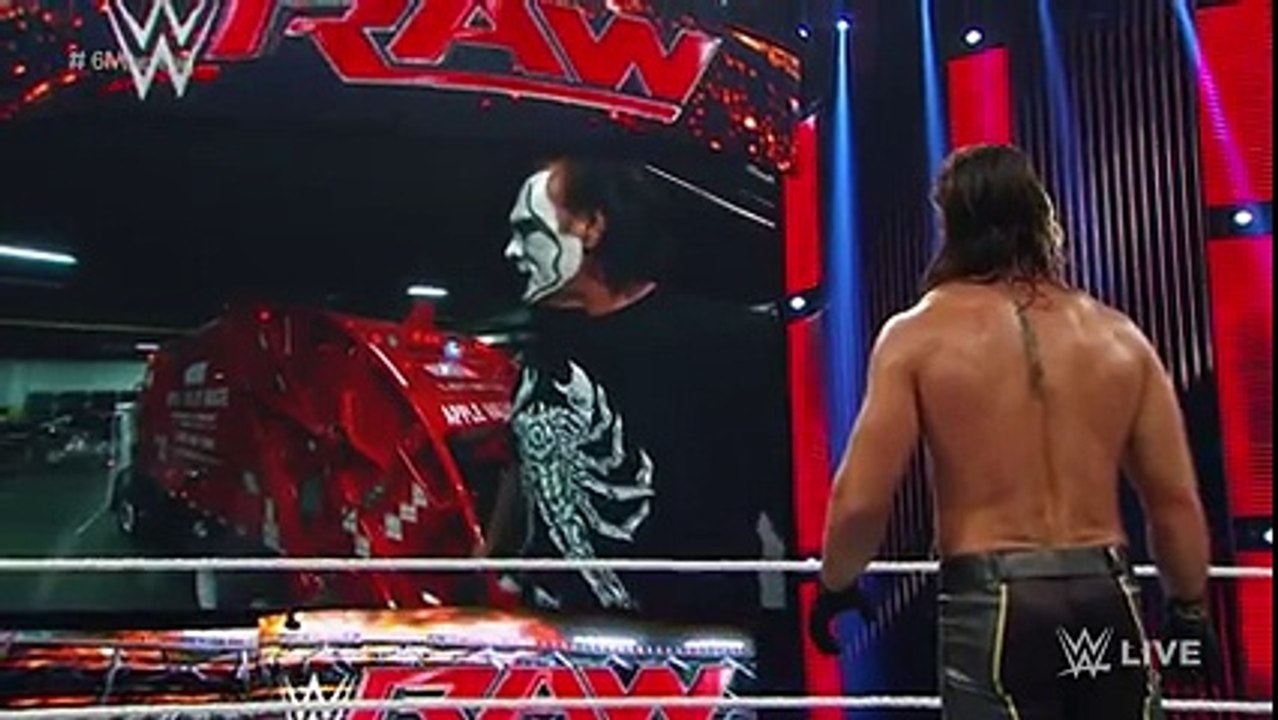 Sting destroys Seth Rollins statue- Raw, September 7, 2015