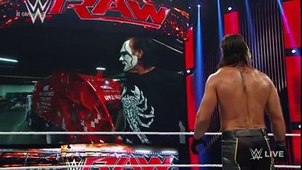 Sting destroys Seth Rollins statue- Raw, September 7, 2015