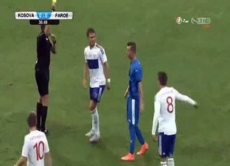 Bersant Celina RED CARD - Kosovo - Faraoe Islands