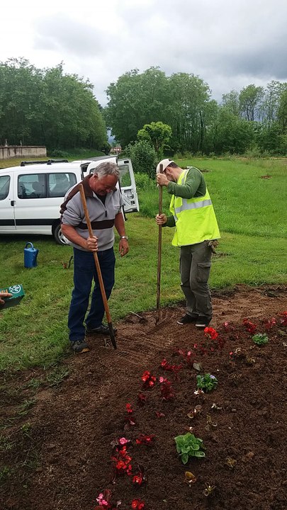 Fleurissement Boz - Semis pelouse et plantations 2016