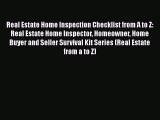 EBOOKONLINEReal Estate Home Inspection Checklist from A to Z: Real Estate Home Inspector Homeowner
