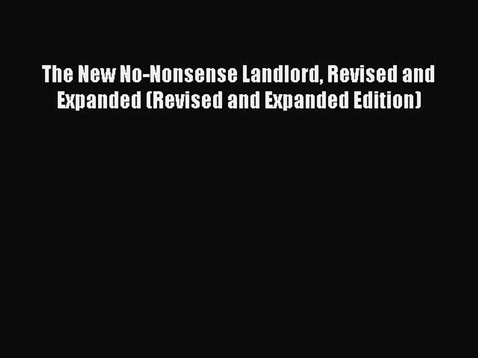 READbookThe New No-Nonsense Landlord Revised and Expanded (Revised and Expanded Edition)READONLINE