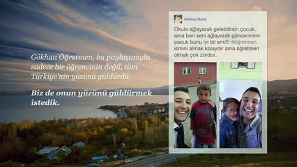 Okula ağlayarak gelen öğrencisinin yüzünü güldüren Gökhan Öğretmene sürpriz!