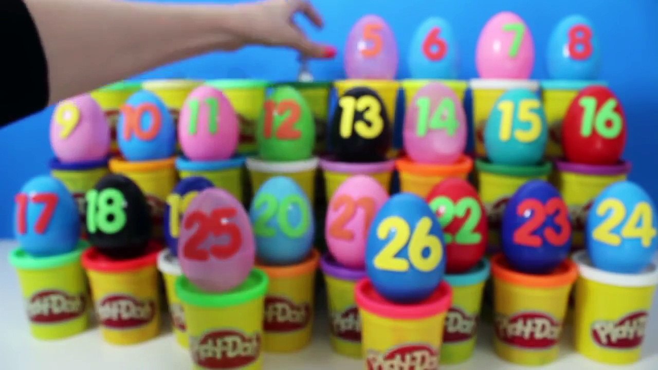 LEARN NUMBERS w  SURPRISE EGGS Peppa Pig Mickey Mouse Minnie Mpuse Masha and The Bear Surprise Toys