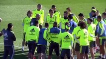 Zinedine Zidane is challenging Cristiano Ronaldo on Real Madrid training