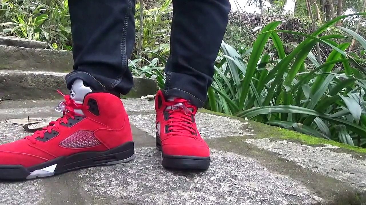 air jordan 5 retro raging bull red suede