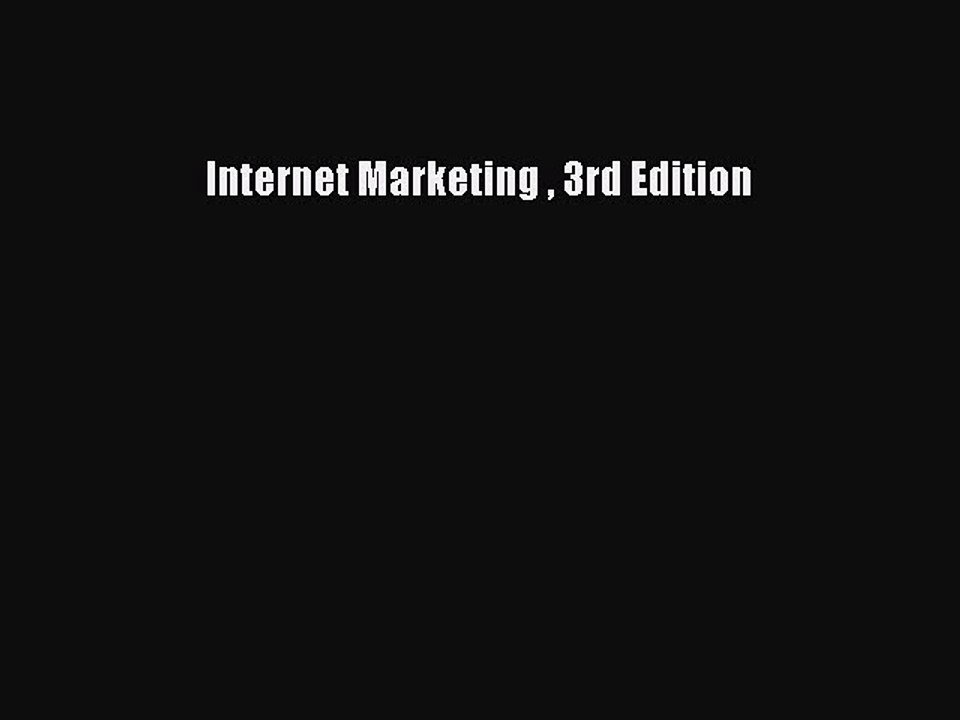 Download Internet Marketing  3rd Edition PDF Free