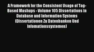 Read A Framework for the Consistent Usage of Tag-Based Mashups - Volume 105 Dissertations in