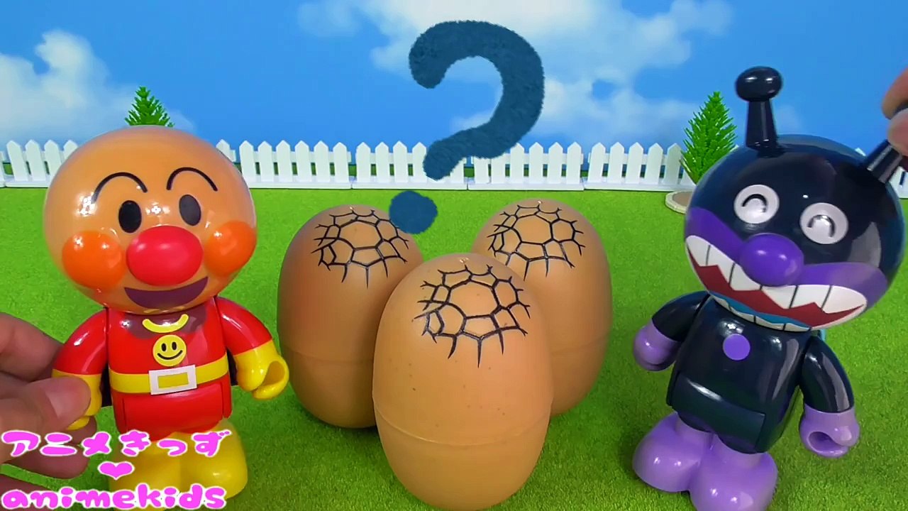 アンパンマン おもちゃ アニメ 恐竜 のたまご❤ パズル animekids アニメきっず a...