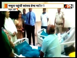 After 48 hours of riots, BJP MLA Hema Malini finally reaches #Mathura