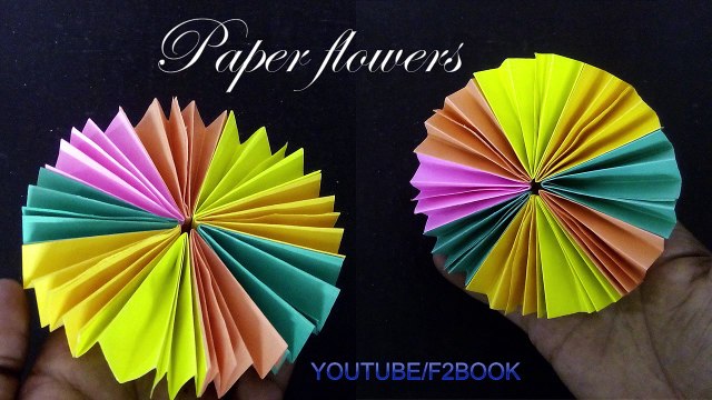 How to make ✿✿ Paper Flower Simple Way Tutorial ✿✿ (F2BOOK Video 140)