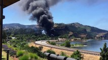 Smoke Visible From Train Derailment Site in Columbia River Gorge