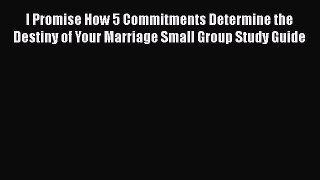 Read Book I Promise How 5 Commitments Determine the Destiny of Your Marriage Small Group Study