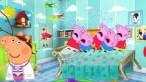 Five littel Peppa Pig Crying Jumping on the Bed and in injecting Doctor Peppa Pig by Babys TV