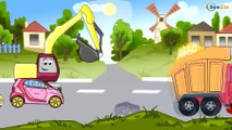 Cartoons for children. Excavator & Crane & Truck. Building and Emergency Vehicles. Diggers & Trucks