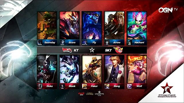 SKT vs KT Game 1 - LCK Summer 2016 W2D5 - SKT T1 vs KT - SKT T1 vs KT Rolster
