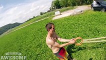 Bridge Stunts with Gymnastics Rings!   People are Awesome