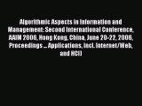 Read Books Algorithmic Aspects in Information and Management: Second International Conference