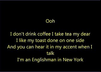 Englishman in New York / Cris Cab / Lyrics Video