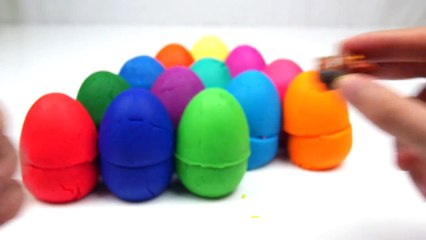LEARN COLORS for Children w- Play Doh Surprise Eggs Mickey Mouse Spiderman Cars Toys Playdough HD