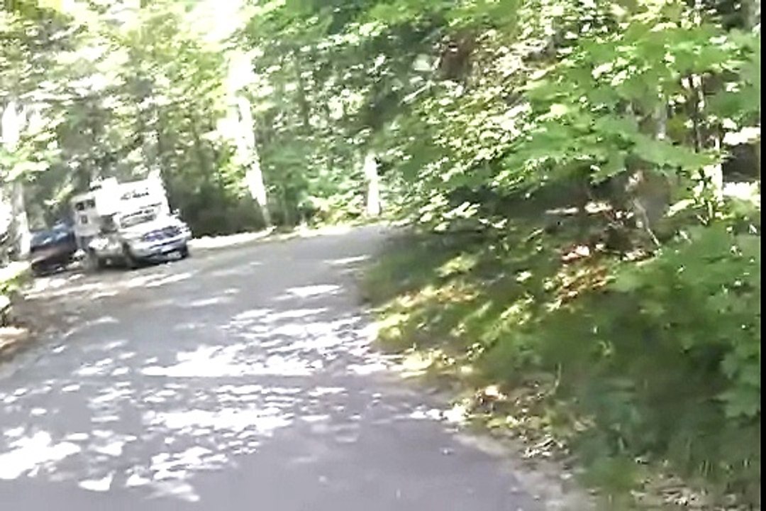 Kids bike riding at campground.