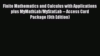 FREEPDF Finite Mathematics and Calculus with Applications plus MyMathLab/MyStatLab -- Access