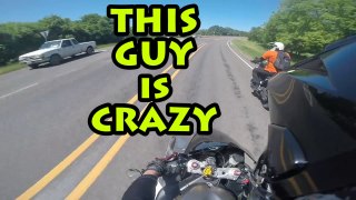 Motorcycles CHASED by crazy truck.... that you never see