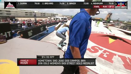 Pamela Rosa wins Women's Skateboard Street gold X Games Austin 2016