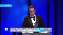 Matt Damon is both serious and funny at MIT commencement speech