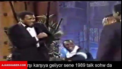 Muhammed ali ve Mike Tyson karşı karşıya geliyor sene 1989 talk sohw da