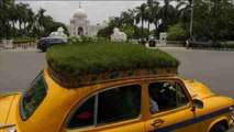 Un taxista en India celebra el Día Mundial Medio Ambiente con su 
