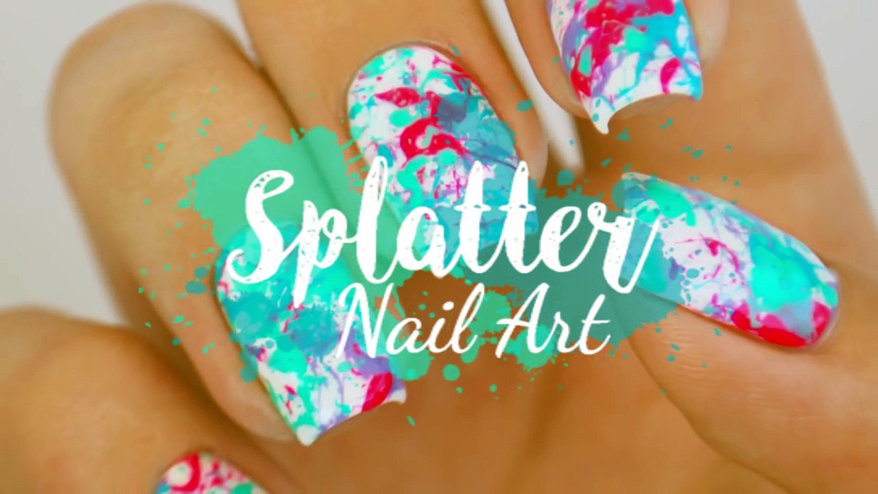 Easy Paint Splatter Nail Art Tutorial