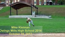 Mike Kleiman (Owings Mills High School 2014) baseball recruit outfield drills October 19, 2013