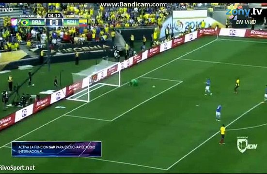 Miller Bolanos shot chance ~ Brazil vs Ecuador