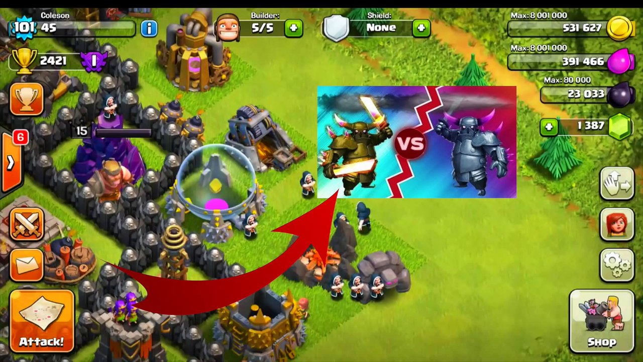 CLASH OF CLANS - GOLEM VS GOLEM  MUST WATCH